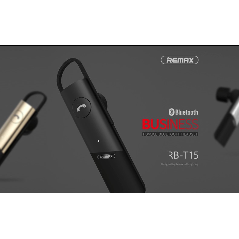 Tai nghe Bluetooth REMAX T15 Rẻ xịn siêu nhỏ chính hãng pin trâu nghe nhạc gọi điện 3.0 4.0 5.0 đàm thoại đẹp sang trọng