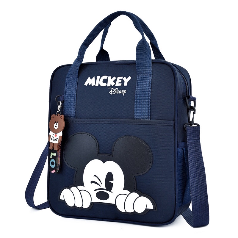 Balo cho bé in hình Mickey chất liệu vải dù Cặp sách đựng sách vở học sinh cấp 1 và mẫu giáo
