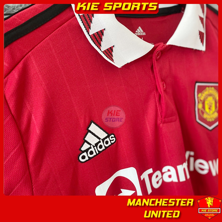 Set bộ thể thao quần áo bóng đá CLB Manchester United 2022 sân nhà màu đỏ phiên bản play / Bộ MU vải Thái cao cấp