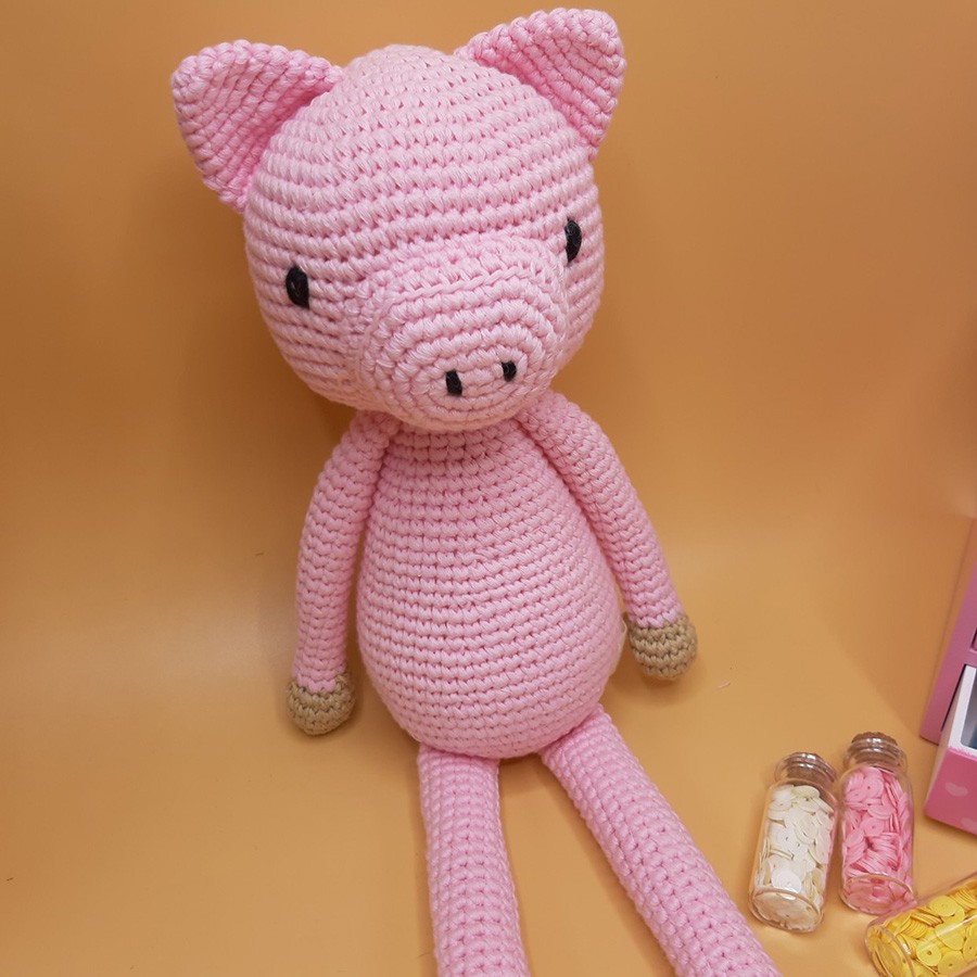 Gấu bông handmade - Lợn Piggy Ehon quà tặng thú len nhồi bông siêu dễ thương cho bé - SP000283