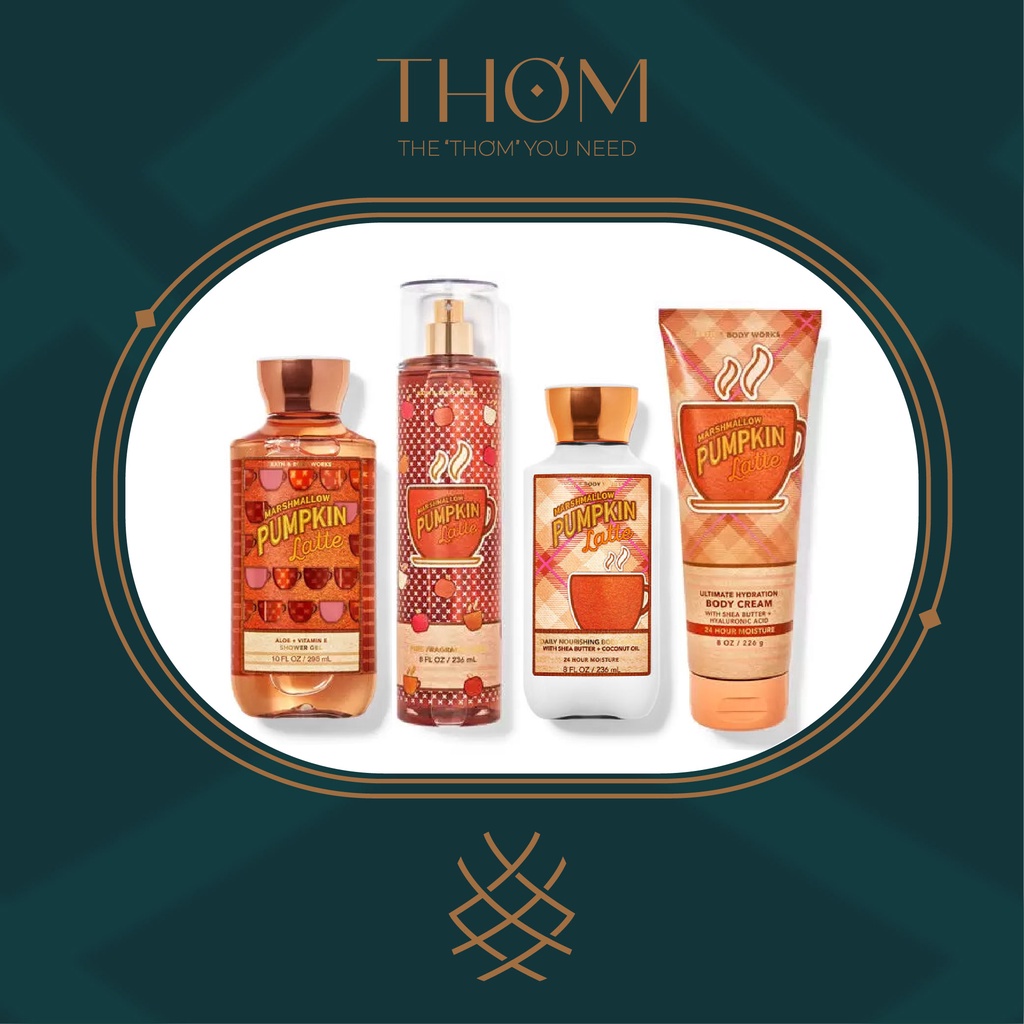MARSHMALLOW PUMPKIN LATTE | Sản Phẩm Tắm Dưỡng Xịt Thơm Toàn Thân Bath & Body Works