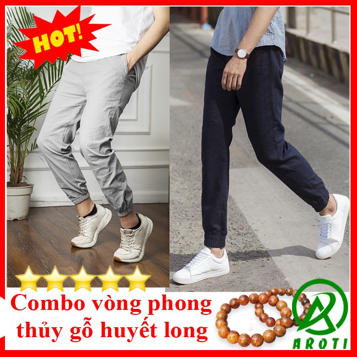 Quần Jogger Nam AROTI Form Slim Fit Chất Đũi Dày Đẹp Cao Cấp, Siêu Mát, Co Giãn Tốt Dáng Hàn Thể Thao Đủ Size QD44+HL
