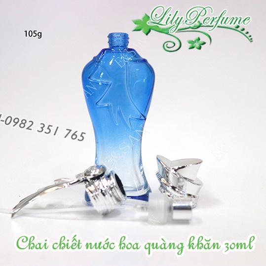 Lọ chiết nước hoa quàng khăn 30ml (thủy tinh màu)