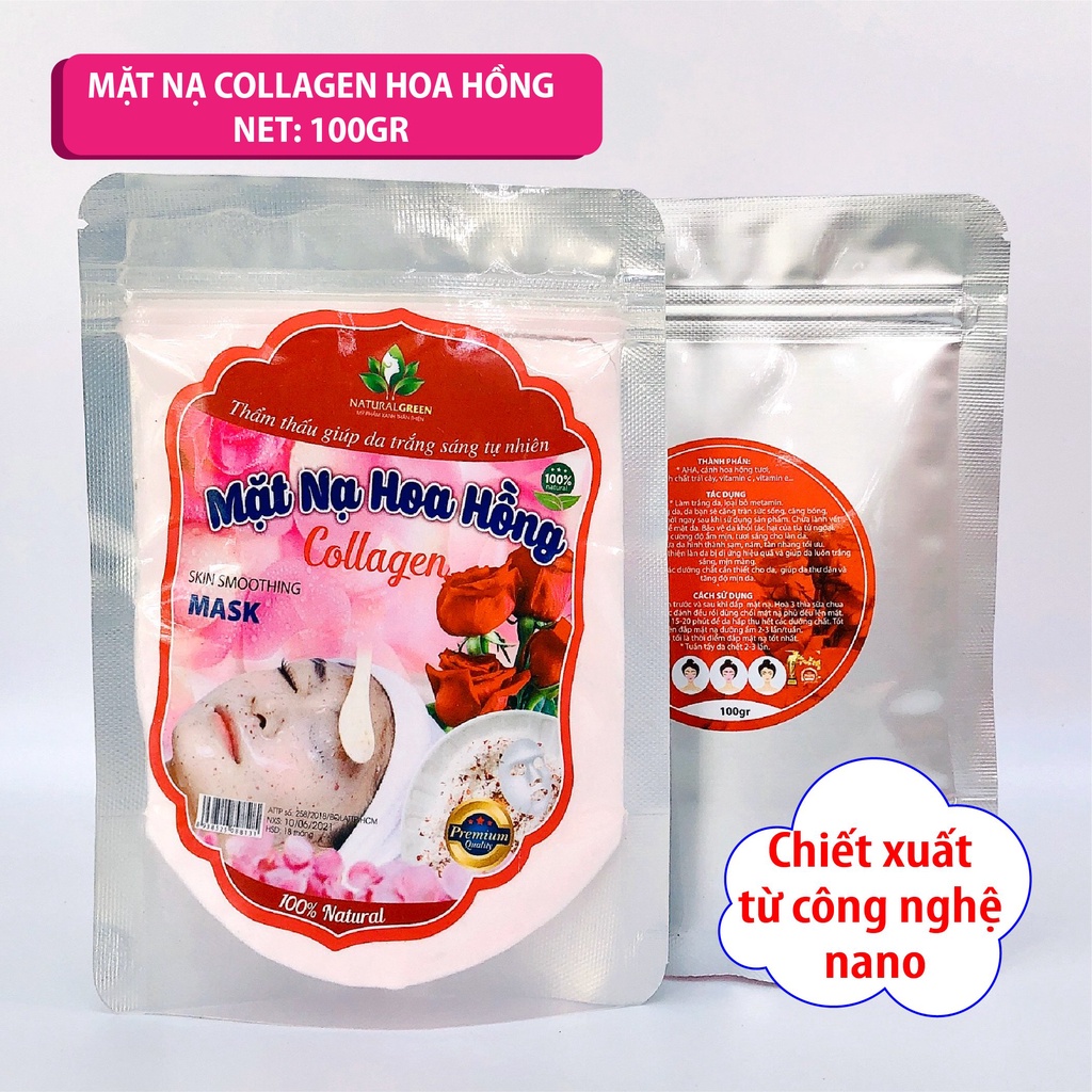 Mặt nạ hoa hồng collagen làm trắng da, căng bóng và dưỡng ẩm cho làn da 100gr