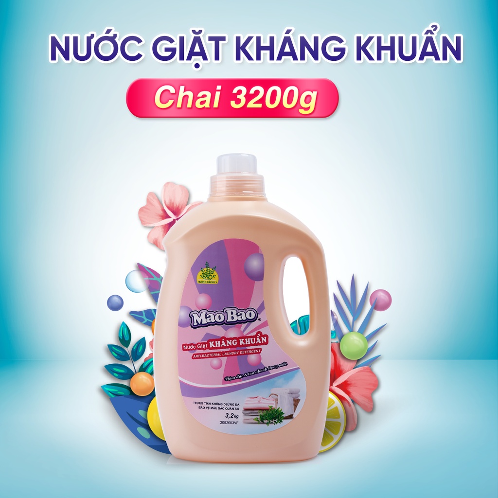 Nước Giặt Quần Áo Kháng Khuẩn Mao Bao hương bách lý 3,2kg