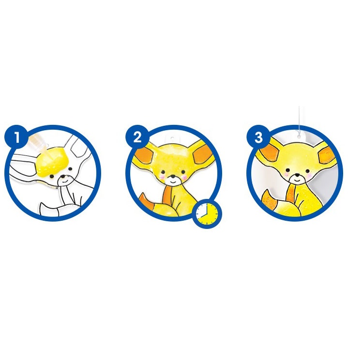 Bộ Màu Vẽ Trang Trí Trên Kính Sun Deco - Amos SD10P6-A - Animal