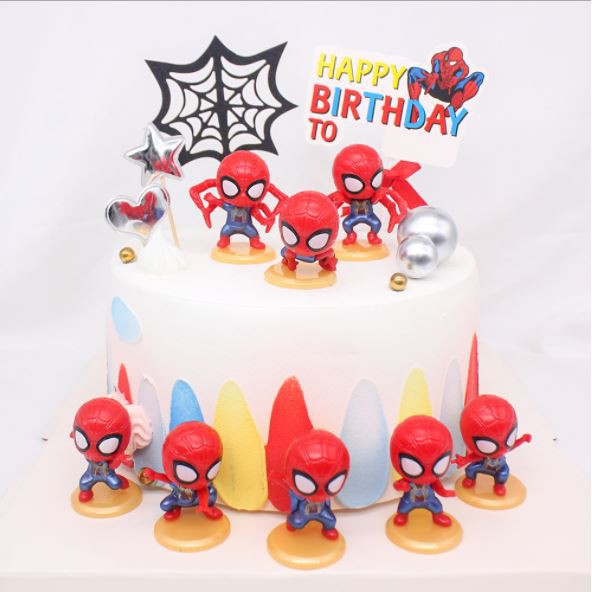 Siêu nhân nhện, bộ liên quân, siêu anh khùng, khổng lồ xanh trang trí bánh kem sinh nhật