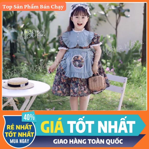 Váy đầm bé gái LOLITA ,Váy Trẻ Em kèm turban,váy bé gái thiết kế công chúa cho bé hoạ tiết động vật,hình thú