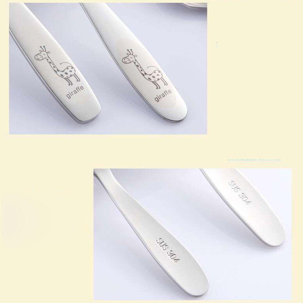 KUNHEV Bộ Dụng Cụ Ăn 4 Món Bằng Thép Không Gỉ In Họa Tiết Hoạt Hình Phong Cách Phương Tây Cho Bé