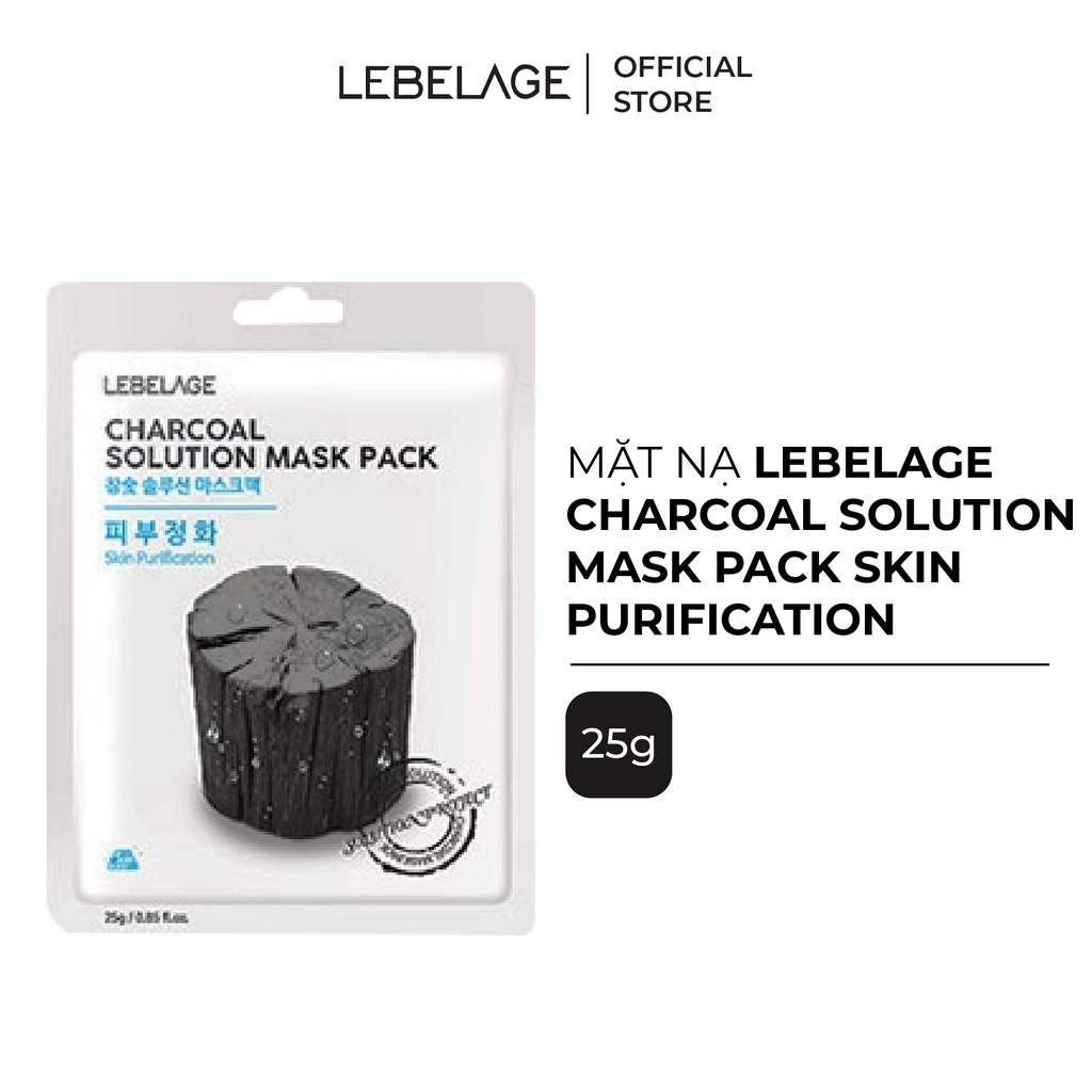 Mặt Nạ Than Hoạt Tính Loại Bỏ Bã Nhờn Và Làm Mịn Da Lebelage Charcoal Solution Mask Pack Skin Purification 25g