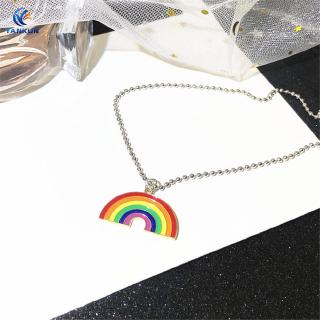 Dây Chuyền Mặt Hình Cầu Vồng Đáng Yêu Cho Nữ
