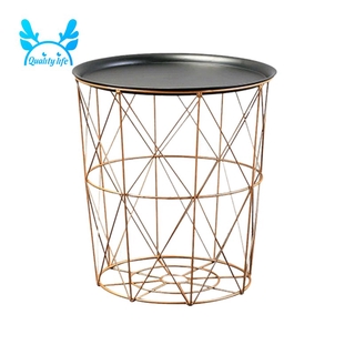 Rổ dây sắt hình tròn màu vàng hiện đại có khay dành cho bàn tiệc trà