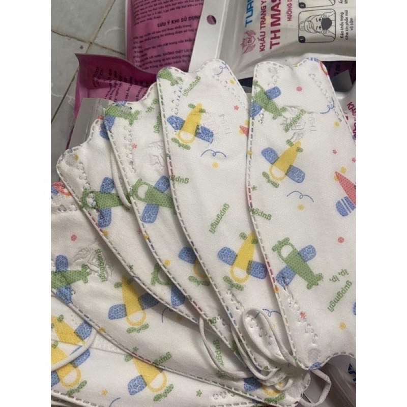 [Thùng 600c] Khẩu trang KF94 Tuấn Huy cho bé mix hình 3-8t