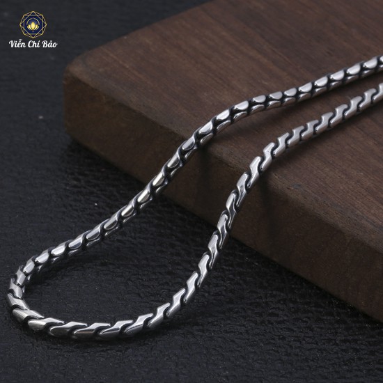 Dây chuyền bạc nam Lục tự chân ngôn chất liệu bạc Thái S925 thời trang phụ kiện trang sức nữ Viễn Chí Bảo D100217