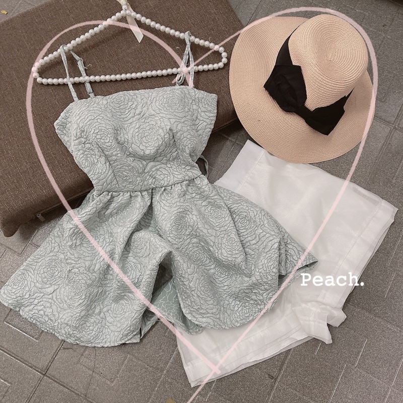 SET ÁO 2 day HOA nổi xanh