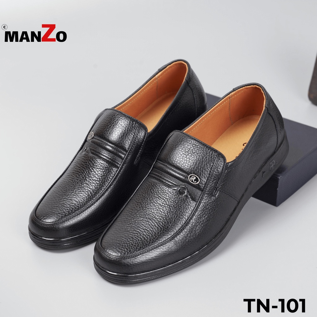 Giày da nam dành cho độ tuổi trung niên dùng làm quà tặng cho bố - Bảo hành 12 tháng tại Manzo - TN 101