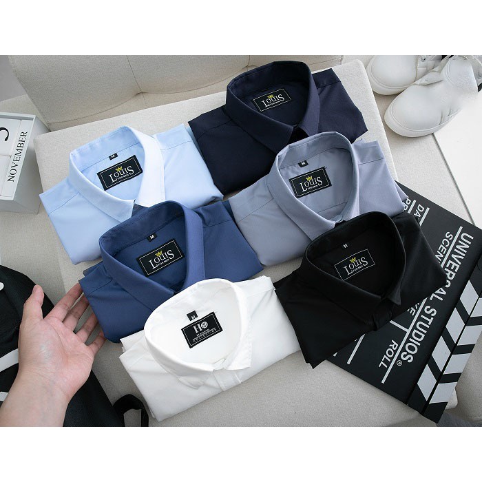áo sơ mi nam tay ngắn - áo sơ mi chất liệu cotton - áo nam ngắn tay phù hợp nơi công sở | BigBuy360 - bigbuy360.vn