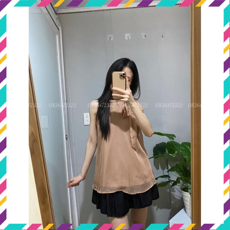 Áo voan lụa tiểu thư áo ba lỗ thắt nơ áo kiểu siêu xinh MSP99708 | BigBuy360 - bigbuy360.vn