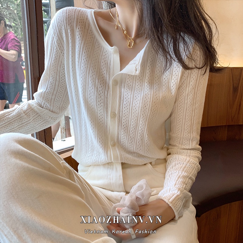 Áo Khoác Cardigan Vải Dệt Kim Tay Dài Màu Sắc Thanh Lịch Cho Phái Nữ Xiaozhainv | BigBuy360 - bigbuy360.vn