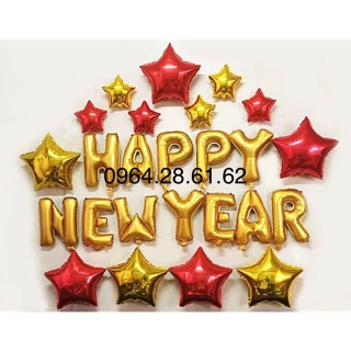 Sét bóng trang trí happy new year N001