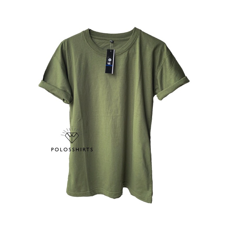 Áo Thun Màu Xanh Lá Cây TNI Plain - Chải Kỹ 30S - OBLONG - Quân Đội