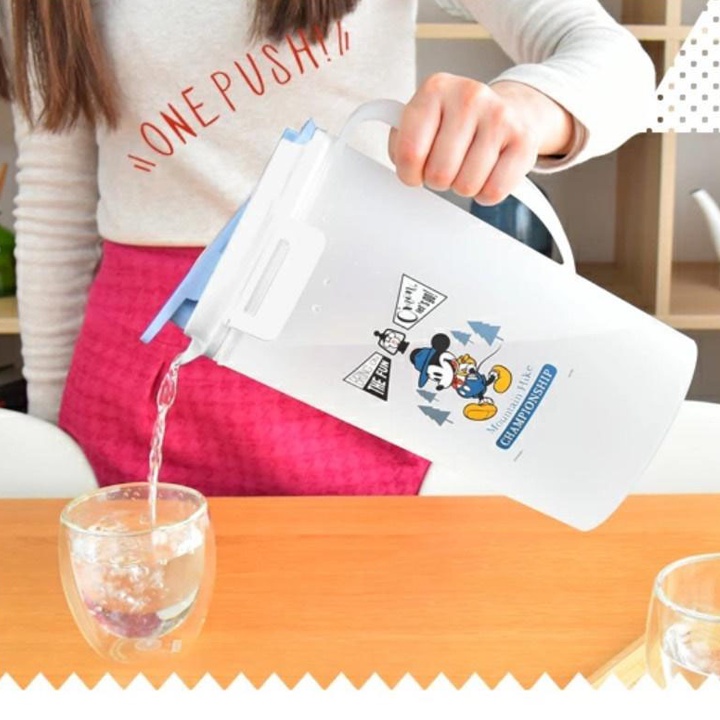 Bình nước cao cấp 2L nắp bật Asvel Nhật Bản gioăng silicone, nhựa PP chịu nhiệt cao, kháng khuẩn, không chứa BPA