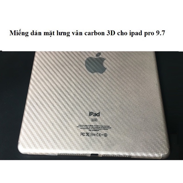 DÁN CACBON CHỐNG XƯỚC MẶT LƯNG cho tất cả các đời ipad