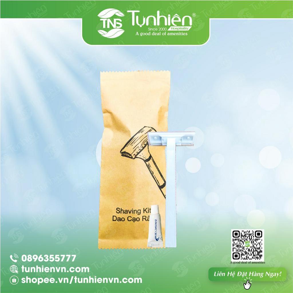 Combo 100 bộ đồ dùng khách sạn thân thiện môi trường với bao bì giấy Kraft vàng