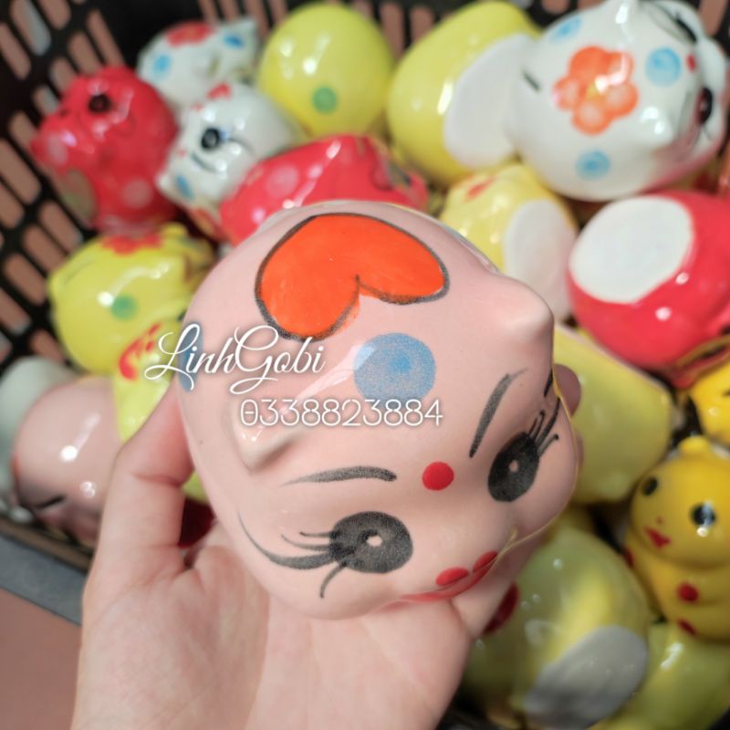 Heo sứ , lợn sứ 8cm nhiều màu