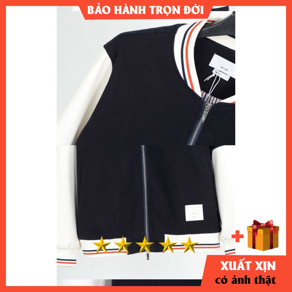 Áo khoác nam cổ sọc hiệu Thom Browne