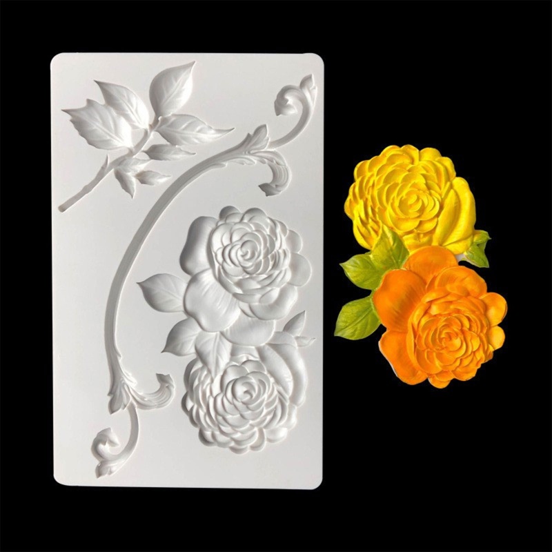 Khuôn Silicone Tạo Hình Hoa Hồng Trang Trí Bánh Chống Dính Cho Nhà Bếp