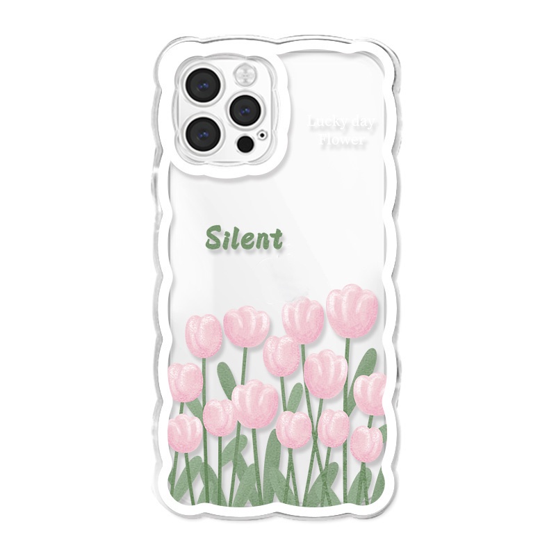 Ốp lưng IPhone  trong lượn sóng hoa Silent 6/6s/6plus/6splus/7/7plus/8/8plus/xs/11/12/13/14/pro/max/plus/promax TLS17