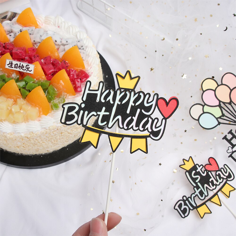 Dây Treo Trang Trí Bánh Kem Sinh Nhật Hai Lớp Nhiều Màu Sắc Mới