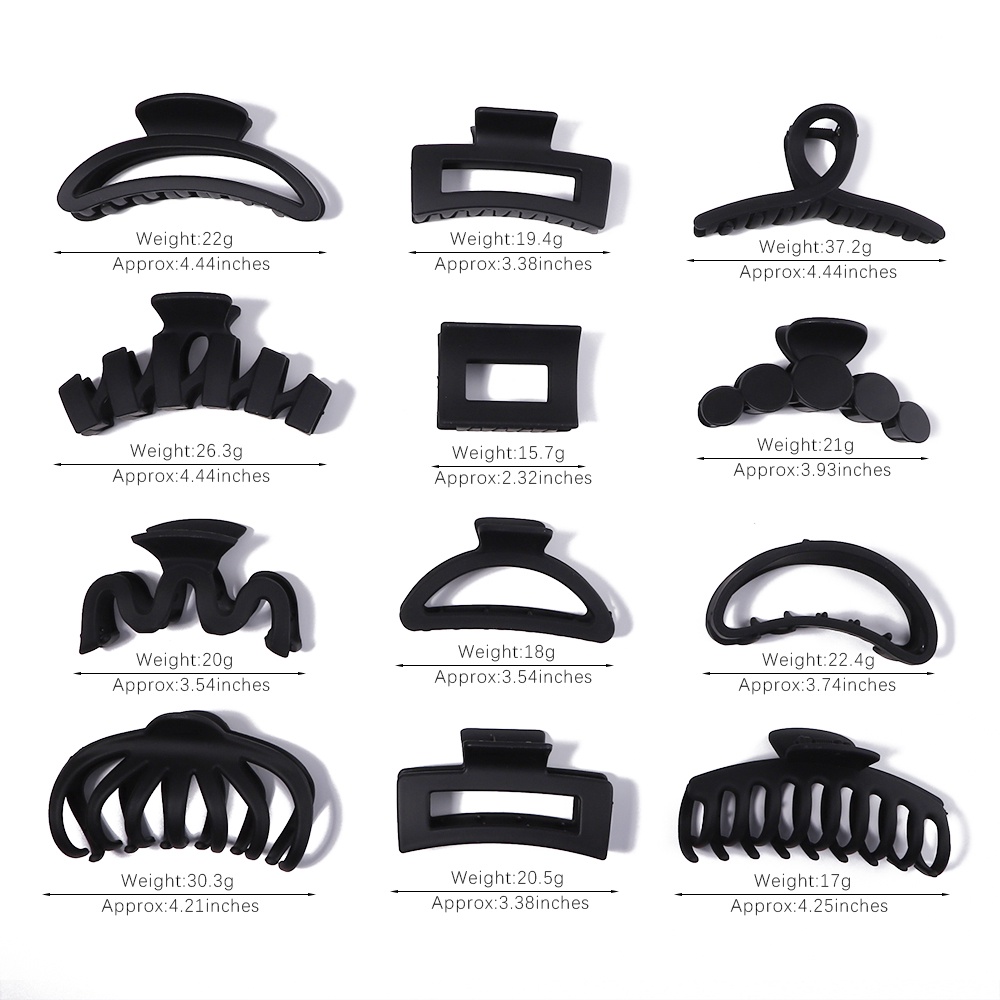 RainBow Bows 1 Kẹp Tóc Càng Cua Màu Đen Sang Trọng Cho Nữ