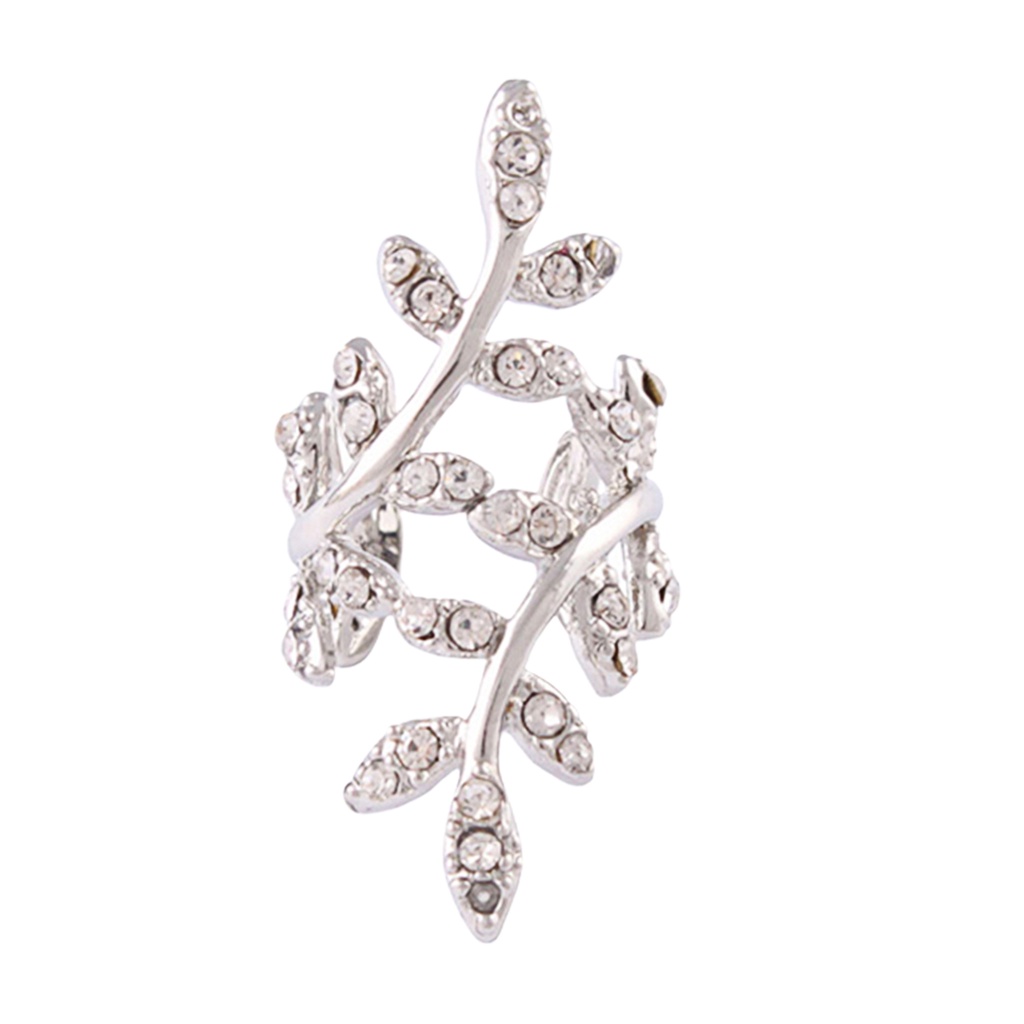 Khuyên vành tai đơn thiết kế hình lá cây lạ mắt cá tính sang trọng dành cho nữ