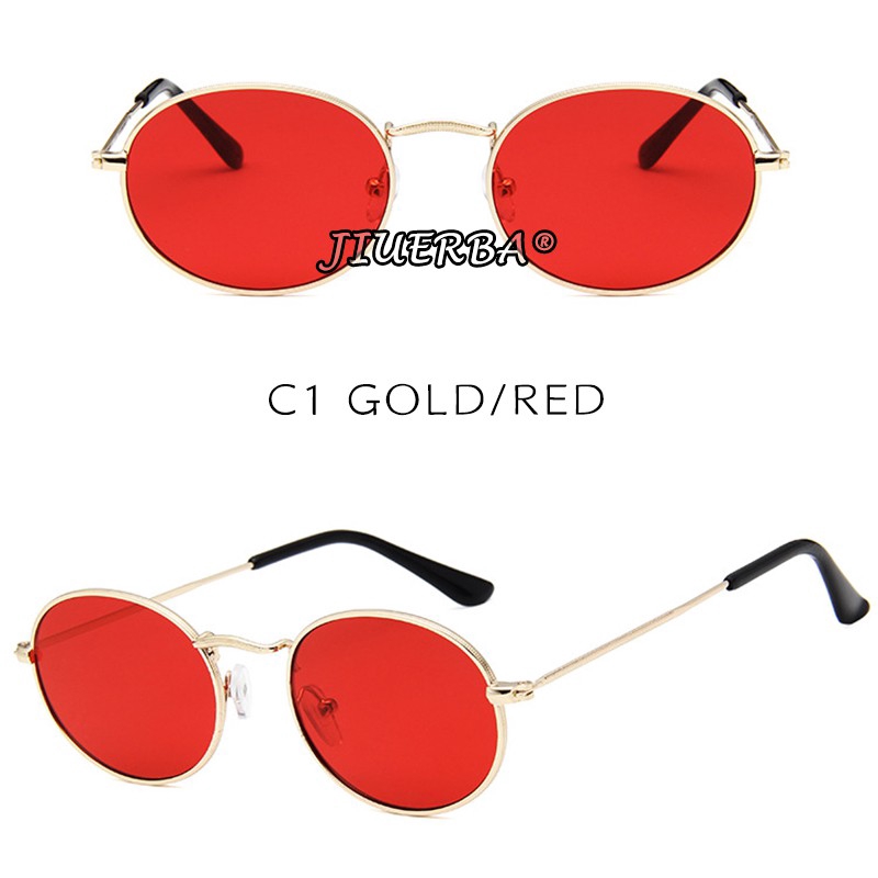 Kính mát thời trang tròng oval UV400 cho nam và nữ