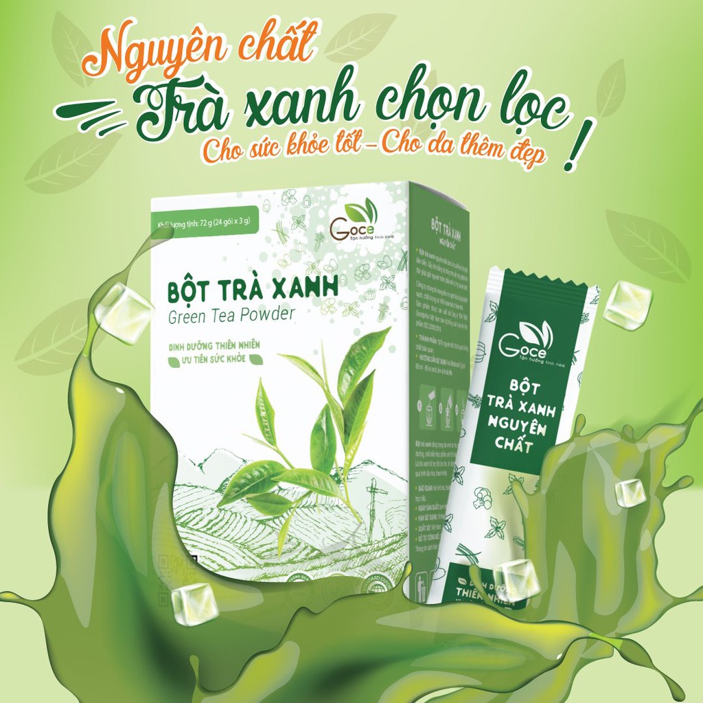 Bột trà xanh nguyên chất Goce – 72g (24 gói x 3g)