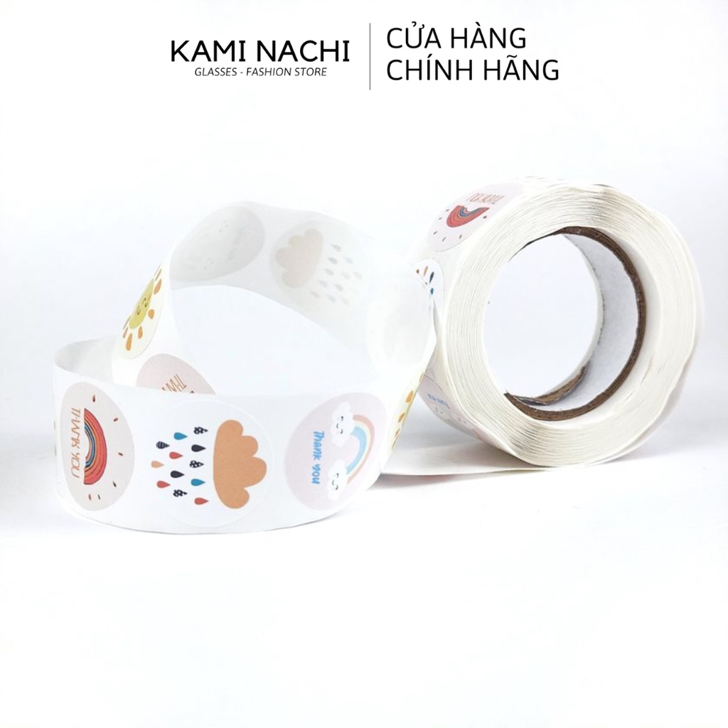 Bộ 10 miếng nhãn dán decal hình tròn chữ cảm ơn KAMI NACHI