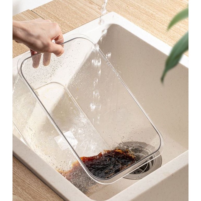 BỘ 2 Hộp Lớn 1,7L + 4,5L Đựng Thực Phẩm Tủ Lạnh 2 Lớp Có Lỗ Thoát Nước Khóa Thoát Khí Dễ Dàng Bảo Quản Rau Củ