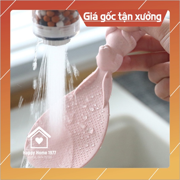 Muỗng Múc Xới Cơm Có Đế Đứng Hình Chú Thỏ Chất Liệu Nhựa Lúa Mì Thiên Nhiên Happy Home 1977