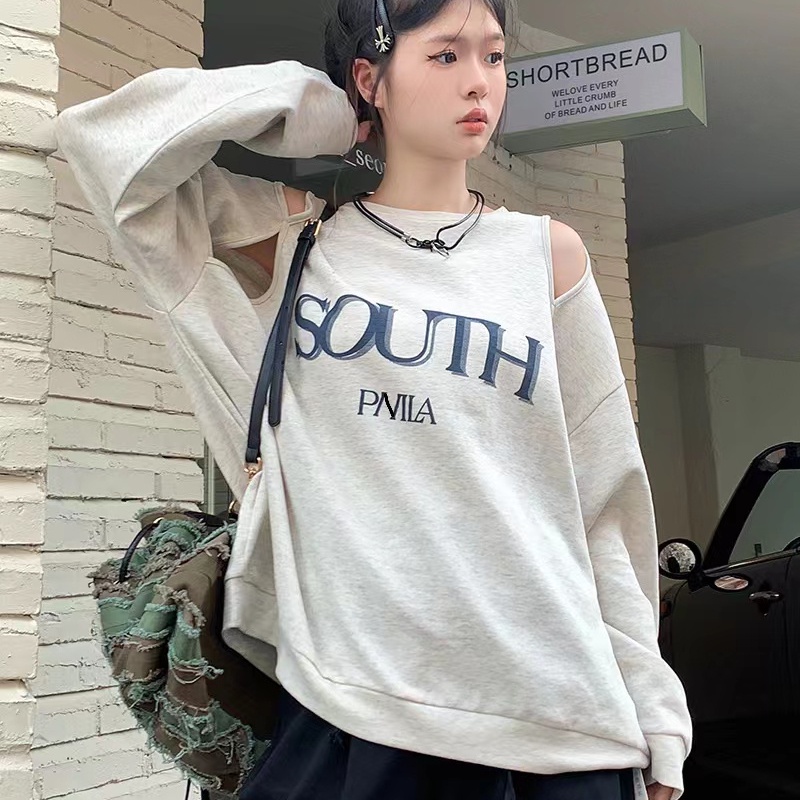 Áo len Perty cổ tròn phong cách mùa thu thời trang Hàn Quốc gợi cảm cho nữ