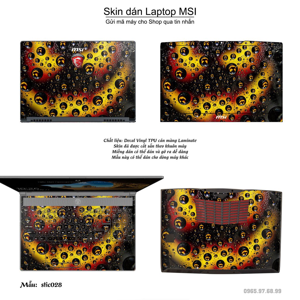 Skin dán Laptop MSI in hình Hoa văn sticker _nhiều mẫu 5 (inbox mã máy cho Shop)