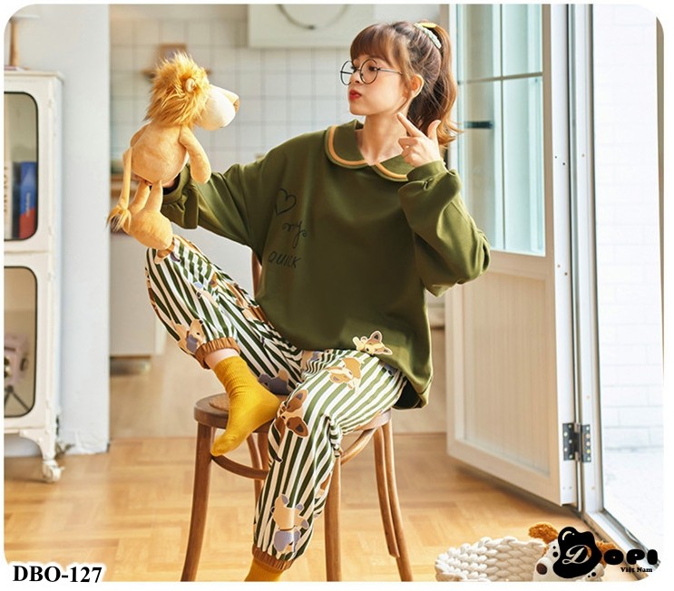 (DBO127) Đồ bộ mặc nhà thu đông dài tay cao cấp