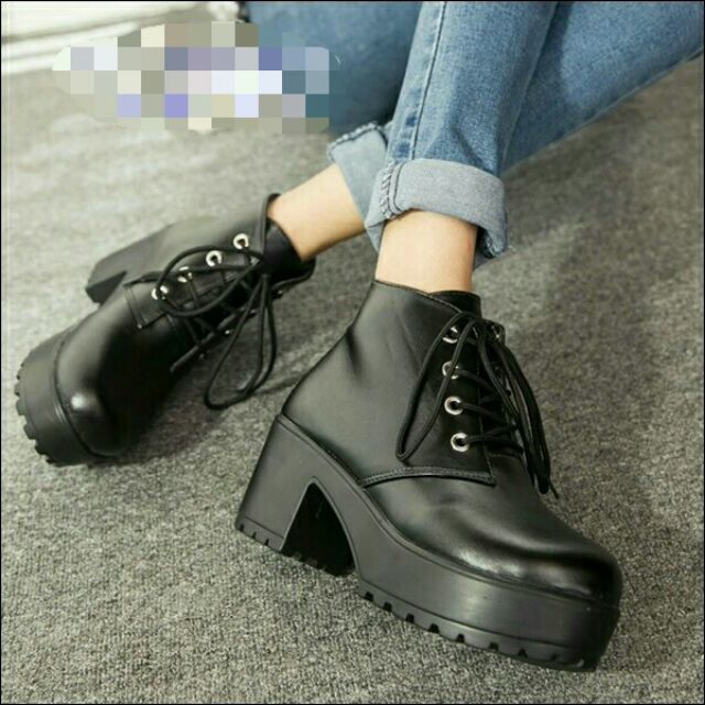 Giày bốt nữ da PU cao cấp