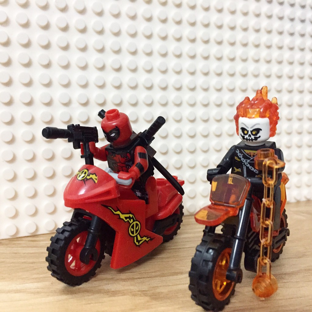 Deadpool kèm xe moto Đồ chơi lắp ráp xếp hình mô hình Siêu anh hùng Super heroes KF656 MG0188