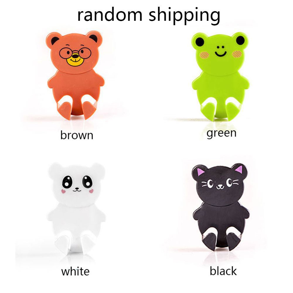 CONOPERY Bộ 2 móc treo phích cắm gắn tường thiết kế hình động vật hoạt hình dễ thương tiện dụng cho nhà bếp / phòng tắm