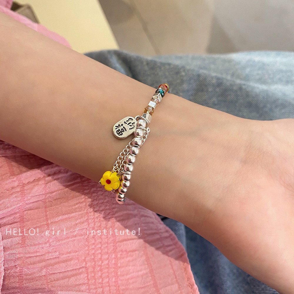 Vòng Tay Chuỗi Hạt Pha Lê Nhiều Màu Sắc Dễ Thương Yanqueens  Cho Nữ