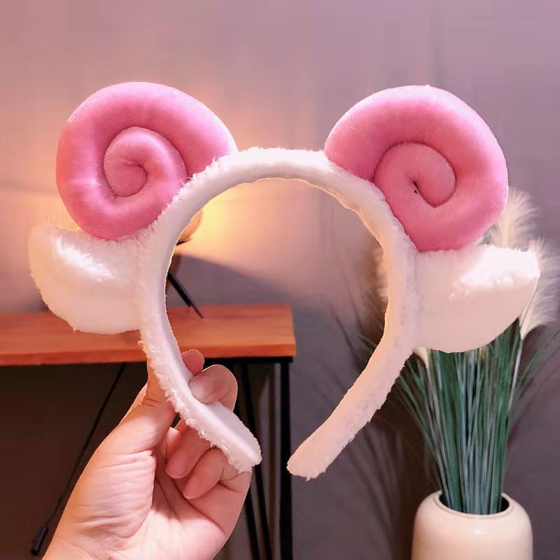 Korean style cute sheep's horn hair band with soft cotton hairband