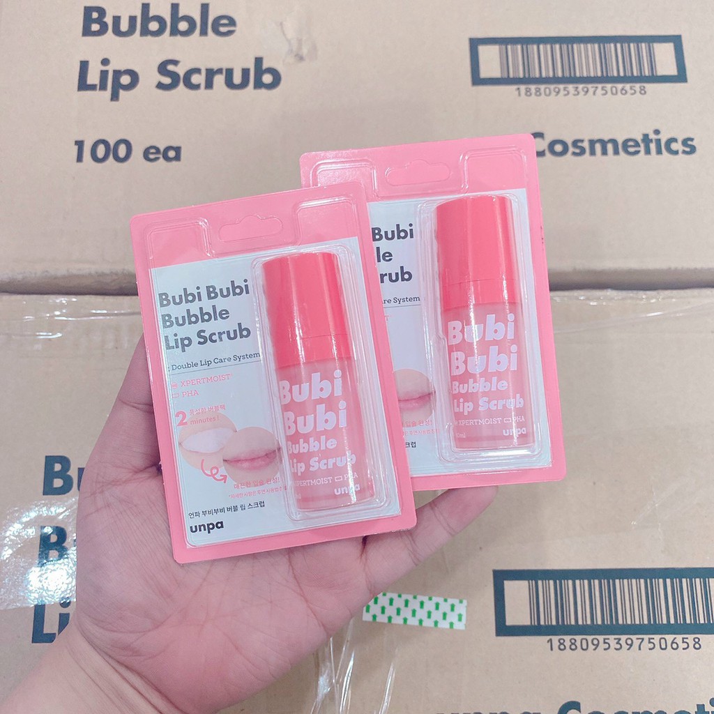 [Mẫu Mới] Tẩy Da Chết Môi Bubi Bubi Lip Sủi Bọt Làm Mềm Môi 12ml - Gel Sủi Bọt Bong Tróc Da Chết