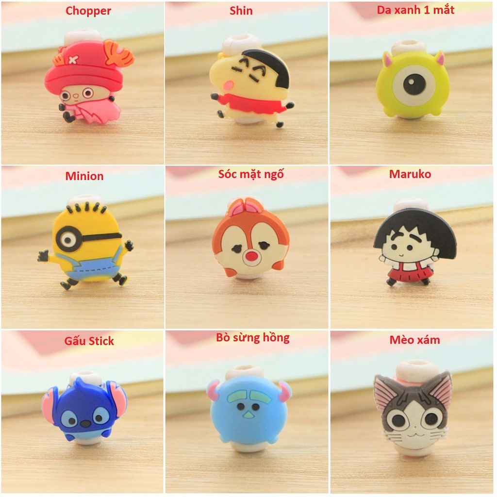 Nút Dây Tai Nghe Bảo Vệ Đầu Cáp Sạc Hình Thú Siêu Đáng Yêu- Giao Màu Ngẫu Nhiên